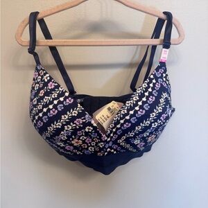 Victoria's Secret Navy and Lavender Floral Bra